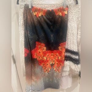 GORGEOUS ORANGE with Laser Cut Out Pencil Skirt!